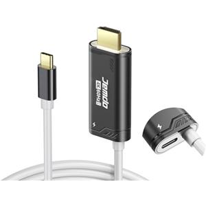 JEMDO Dock Switch 2 cavo TV HDMI base, 4K 60 Hz 18 Gbps USB C 3.2 a HDMI 2.0 2 m, 100W PD giocare e ricaricare, adattatore TV portatile e docking station compatibile con Switch 2/2017/OLED - Nero