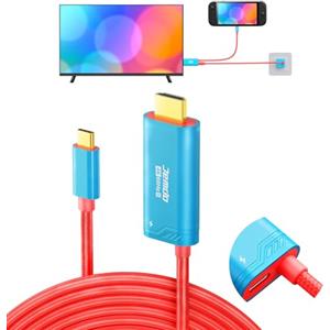 JEMDO Dock Switch 2 cavo HDMI base alluminio intrecciato, 4K 60Hz 18Gbps USB C 3.2 a HDMI 2.0 2m, 100W PD gioco e ricarica, adattatore TV portatile compatibile con Switch 2/2017/OLED - Blu