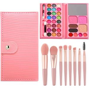 GWAWG Set di Trucco da 33 Colori per Ragazze, Giocattoli di Trucco per Bambini Non Tossici e Lavabili con 8 Pennelli, Set di Cosmetici per Bambini Idea Regalo per Halloween, Natale, Spettacolo sul