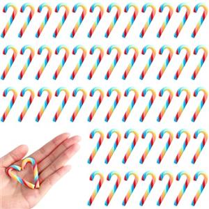 QIZHIQIAMY Decorazione di Bastoncino di Zucchero, 50 Pezzi di Albero Natale Bastoncino Zucchero, Mini Candy Cane Decorazioni Natale Appendere, per DIY Alberi Natalizie, Ghirlande, Caminetti, Cupcake