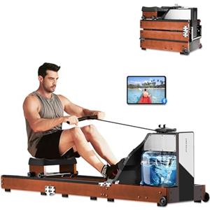 King smith vogatore Pieghevole Appartamento per Palestra a Casa, vogatore Pesi Resistente all'acqua con 5 Livelli di regolazione, Capacità di Peso di 120 kg Compatibile con l'applicazione Rovere Rosso