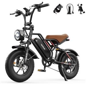 VARUN Bici Elettrica, 16''*4.0 Fat Tire Bicicletta Elettrica da 48V 13Ah Batteria Rimovibile, Autonomia Fino a 100Km Ebike, Doppia Sospensione, 7 Velocità E-bike da per Ogni Terreno