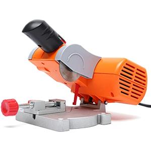 DGJMuu Mini Sega Troncatrice da Tavolo, 7800R/min, Acciaio, Ottone, Legno, 0-45°, Regolabile, per Legno, Zinco, Alluminio, ecc.