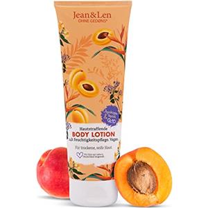 Jean & Len Skin Body Lotion Olio di nocciolo di albicocca e Q10, per pelli secche e mature, dona una pelle morbida e liscia con l'uso regolare, senza parabeni e siliconi, lozione corpo vegana, 250 ml