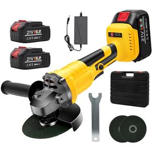 Housiwill Smerigliatrice Angolare 125 MM, 23000 RPM Smerigliatrice a Batteria, 3 Velocità Regolabili con 2 Batterie e Motore Brushless, per Tagliare, Lucidare e Levigare