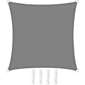 WOLTU Vela ombreggiante 3x3m in HDPE 180 g/m² Traspirante Tenda a Vela Parasole Quadrato Protezione Solare Respirante Anti UV Giardino Esterni Grigio