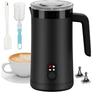 Ovetedot Montalatte Elettrico, 4-in-1 Montalatte Elettrico Cappuccino, 400ml Grande Capacità, Scaldalatte per Latte Caldo e Freddo, Schiumatore per Cappuccino, Latte, Macchiato(Nero)