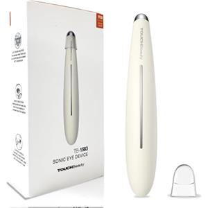 TOUCHBeauty Massaggiatore Occhi Elettrico, Massaggiatore Contorno Occhi con Calore 40°C e Vibrazione 9500rpm per Borse, Occhiaie e Rughe, Design Penna Portatile Touch, per Donna