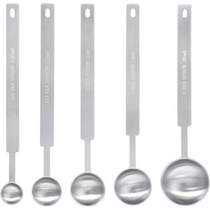 Lunaanda 5 Pezzi Cucchiaio Dosatore Caffè, Misurino Caffe Acciaio, Misurino a Testa Rotonda, Misurino Pressa Caffe, Con Manico Lungo, per Misurazione Varie Polveri E Liquidi (1,25/2,5/5 /7,5/15 ml)