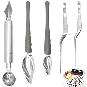 Cisolen Cucchiai da Decorazione Acciaio Inossidabile Chef Art Pencil Cucchiaio per Dessert, Decorazioni per Dolci e Pasticceria