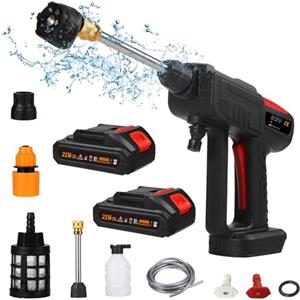 Shkalacar Idropulitrice a Batteria, 60 Bar 300W Idropulitrice ad Alta Potenza con Batteria Ricaricabile a Sspruzzo 6in1 per la Ppulizia del Pavimento della Recinzione dell'auto Irrigazione