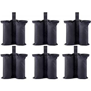 CACTIYE Sacchi per peschereccio per tenda pop-up - Borse di sabbia per piedi di riparo solare istantaneo (Grand-6, nero)