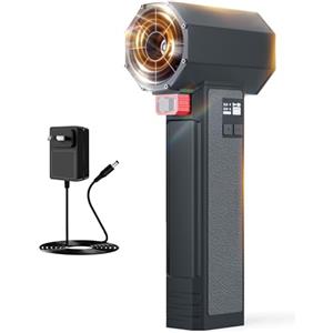 Xoopon Soffiatore d'aria per auto con LED, 1600 G e 220 MPH, potente ventilatore turbo per asciugatura auto, 4 velocità, soffiatore elettrico per dettagli auto, soffiatore per foglie (Nero argenteo)