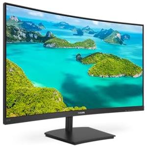 Philips Monitors, Gaming 271E1SCA Monitor, Adaptive Sync 75 Hz, VA LED 27", 1920 x 1080 FHD, 4 ms, HDMI, VGA, Casse Integrate, Flicker Free, Low Blue Light, VESA, Nero, 27 Pollici Curvo FHD