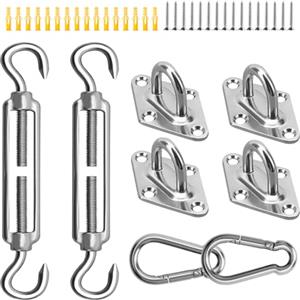 gvivej Kit di Fissaggio per Tende, 304 Acciaio inossidabile Kit di Fissaggio per Tenda da Sole Per vele ombreggianti quadrate e triangolari, M5