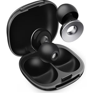 Measuki Tappi Orecchie Dormire - 47dB Soppressione Rumori, 15s Sollievo Pressione, Adatti per Dormire di Lato, Russamento e Viaggi. Riutilizzabili con 8 Punte (XS/S/M/L) + Custodia