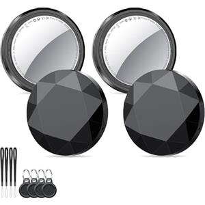 QCOQ Air Tracker Tag 4 pezzi Nero, Bluetooth Trova Oggetti Compatibile con Apple Dov'è (solo iOS), Smart Tracker Localizzatore per Bagagli/Borse/Portafogli/Zaini, Chiavi Tag Tracking, Batteria Sostituibile