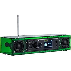 AOVOTO ALK103-TFT FM/DAB Radio Do It Yourself (fai da te) Kit con alloggiamento in acrilico, set DAB+/FM fai da te con modalità sveglia e display TFT e scatola audio stereo (verde)