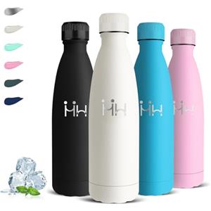 Grsta Borraccia Termica, 500 ml Borraccia Bambini, Senza BPA, Borraccia Acciaio Inox, Senza Perdite, Borracce Termiche, Isolato Sottovuoto, Facile da Trasportare, Borracce per Viaggio, Campeggio, Ufficio