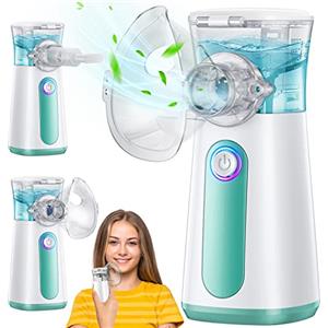 Generic Aerosol Portatile Silenzioso Adulti e Bambini - Macchina Aerosol Ultrasuoni che Efficace per Alleviare la Respirazione, 2 Maschere E Boccaglio, USB-C Ricaricabile, Nebulizzatore Domestico Regolabile