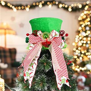 PARTY KNIGHT Puntale per albero di Natale, decorazione natalizia con Grinch, puntale per albero di Natale fatto a mano, puntale per albero di Natale Grinch