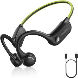 Genérico Cuffie a conduzione ossea, Bluetooth 5.2, tipo C, riproduzione di 10 ore, impermeabili e resistenti al sudore, adatte per ciclismo, corsa, fitness (verde)