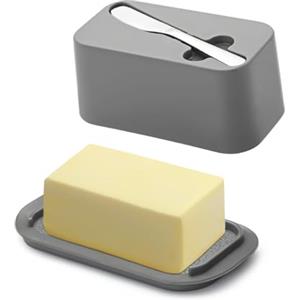 Evanda Burriera con coperchio per piano di lavoro e ripiano della porta del frigorifero con coltello spalmaburro, portaburro, contenitore per vassoio portaburro in plastica