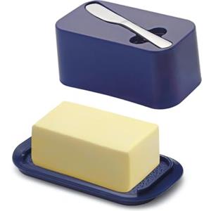 Evanda Burriera con coperchio per piano di lavoro e ripiano della porta del frigorifero con coltello spalmaburro, portaburro, contenitore per vassoio portaburro in plastica