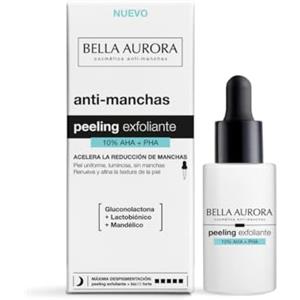 Bella Aurora Peeling Scrub 10% AHA + PHA | Siero viso antimacchia per una pelle più luminosa, uniforme e liscia | Con acido mandelico, gluconolattone, lattone, bisabololo e lattabololo | 30 ml