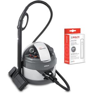 Polti Vaporetto Eco Pro 3.0 Kalstop, 20 Fiale di Kalstop Anticalcare, Pulitore a Vapore con Caldaia e Tappo di Sicurezza, Potenza Max 2000 W, Serbatoio 2 L, 9 Accessori Inclusi, Made in Italy, Grigio