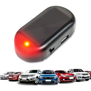 UNIHOC Solar Power Simulato Allarme Auto Luce LED, Antifurto Luci Di Segnalazione, Rosso