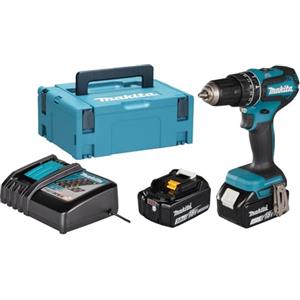 Makita DHP485RFJ-Avvitatore a Batteria Li-ion 18V 2x3.0Ah, Blu, Size