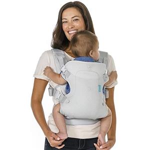 Infantino Marsupio Flip Convertibile 4-in-1 Light & Airy, Cintura e Cinghie Regolabili, Ergonomico e Comodo, Facile da Pulire, per Neonati e Bambini Piccoli da 3,6 a 14,5 kg, Grigio Chiaro