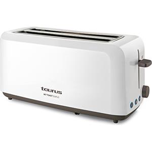 Taurus - Tostapane Mytoast Duplo,1450W,2 fessure lunghe e extra larghe,6 livelli di doratura,3 funzioni: scongelare, riscaldare, annullare,Autocentrante,Vassoio raccoglibriciole