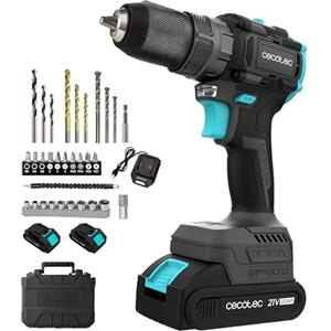 Cecotec Trapano a Percussione - Trapano Portatile PowerForce 3000 Impact Brushless. Motore Brushless, 32000IPM, 2 Batterie 21V-2000mAh, 1500rpm, Coppia 45Nm Regolabile 25+1 livelli, Luce Accessori