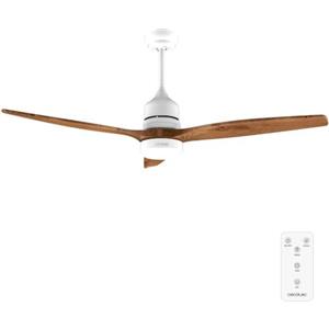 Cecotec Ventilatore da Soffitto con Luce EnergySilence Aero 5275 White&BlackWood. 40 W, Diametro 132 cm, Lampada a LED, Telecomando, Timer 8 Ore, 6 Velocità, Estate/Inverno, Altezza Regolabile