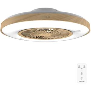 Cecotec Ventilatore da Soffitto con Luce EnergySilence LampAero 600 InsideWood. Luce Anulare a LED, 20 W, Diametro 60 cm, Telecomando, Timer Fino a 8 Ore, 3 Velocità, 5 Pale, Estate/Inverno
