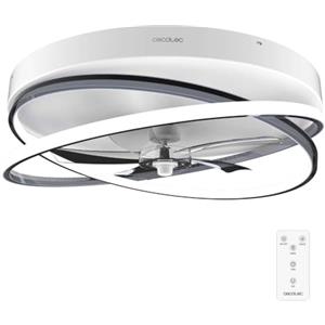 Cecotec Ventilatore da Soffitto con Luce EnergySilence LampAero 600 FlowLight. Luce Anulare a LED, 20 W, Telecomando, Timer Fino a 8 Ore, 3 Velocità, 5 Pale, Estate/Inverno