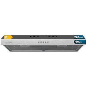 Cecotec Cappa aspirante 60 cm di larghezza Bolero Flux CM 602200 Inox B. Potenza di aspirazione 220 m3/h, motore 70 W, basso consumo, controllo meccanico, 3 livelli di potenza, finitura in inox