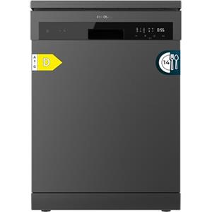 Cecotec Lavastoviglie Bolero Aguazero 6200 Dark D. 1850 W, 14 coperti, 6 programmi, Classe D, Dual Zone Wash, Dry +, Turbo Dry +, Mezzo Carico, Avvio Programmato, AquaStop, Pannello Touch
