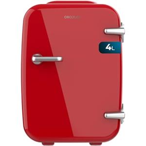 Cecotec Mini Frigorifero Bolero MiniCooling 4L Habana Red, 12V-220V, Compatibile con auto e roulotte, Funzione di raffreddamento e riscaldamento, Intervallo di temperatura 5-65°C, Trasporto facile