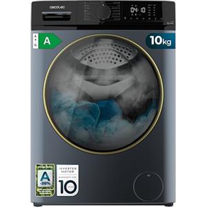 Cecotec Lavatrice a Carica Frontale 10Kg Bolero Dresscode 10610 Inverter Ice Blue A. 2000W, 1400RPM, Classe A, Steam Max, Motore Inverter Plus, 15 Programmi, Onsmart, Fuzzy Logic, Smooth Wash, Stop&Go