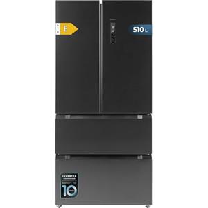 Cecotec Frigorifero Porta Francese FD Dark E 510 L Bolero CoolMarket. 183 cm di altezza, 84 cm di larghezza, Motore Inverter Plus, Fast Cooling e Fast Freezing, MultiAirFlow, Total NoFrost