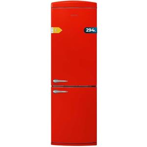 Cecotec Frigorifero Combi 2 Porte Retro 294 L Bolero CoolMarket Combi Origin 294 Red E. Altezza 190 cm e 60 di larghezza, Total No Frost, Multi Cooling, Ultra Fresh, Convertible Box, Rosso