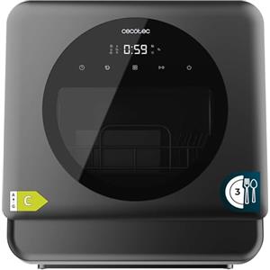 Cecotec Lavastoviglie Compatto Libero Installazione Desktop Bolero Forero 1150 Dark, 3 Posate, Basso consumo, 6 programmi, Touch Control Panel, Funzioni come Long Storage e Delay Start, Dark Inox