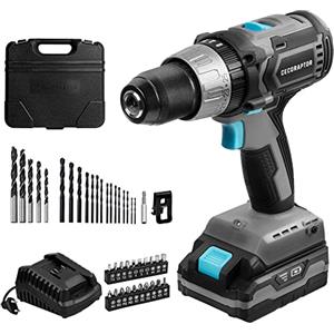 Cecotec Trapano a batteria CecoRaptor Perfect Drill 2020 X-Treme,Batteria 20V,2000 mAh, velocità senza carico di 1800 giri/min, potenza massima 50 Nm, 25+1+1 posizioni di torco,2 velocità, Multicolore