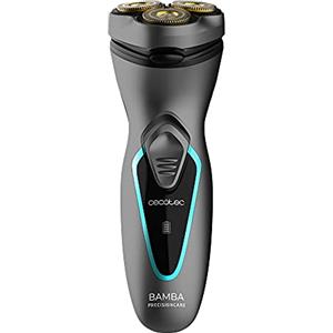 Cecotec Rasoio rotativo Bamba PrecisionCare Titanium PerfectCut. 8 W, lame in acciaio inossidabile, rivestimento in titanio, testa 3D, batteria al litio, grigio (4199)