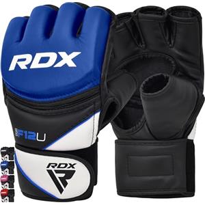 RDX MMA Guanti Grappling Arti Marziali Allenamento, Maya Hide Pelle, Palmo Aperto Imbottitura Guantoni, Gabbia Gloves Per Kickboxing Sparring Muay Thai Sacco Boxe Combattimento, Uomo Donna