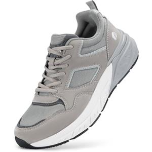 FitVille Extra Large Scarpe Uomo Sneakers Running Piedi Larghi Scarpe da Ginnastica Traspiranti Sportive Jogging Camminare Grigio 46.5 EU X-Larga