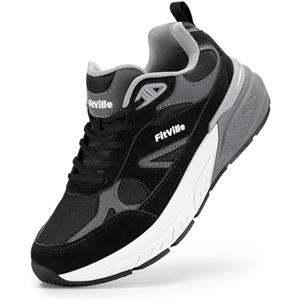 FitVille Extra Large Scarpe Sportive Uomo Sneakers Running Piedi Larghi Antiscivolo Traspiranti Jogging Camminare Beige 42 EU Larga